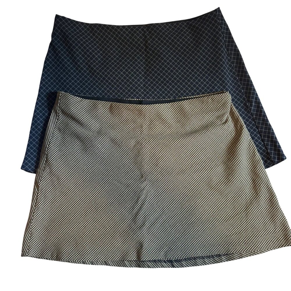 Aeropostale Women's Checkered Pattern Pull on A-line Skirt Lot Of 2